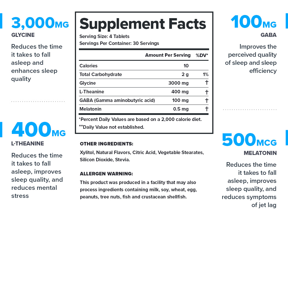 Athletics Lunar Mixed Berry Chewable Sleep Aid Supplement, Melatonin, Glycine, L-Theanine & GABA, 120 Tablets