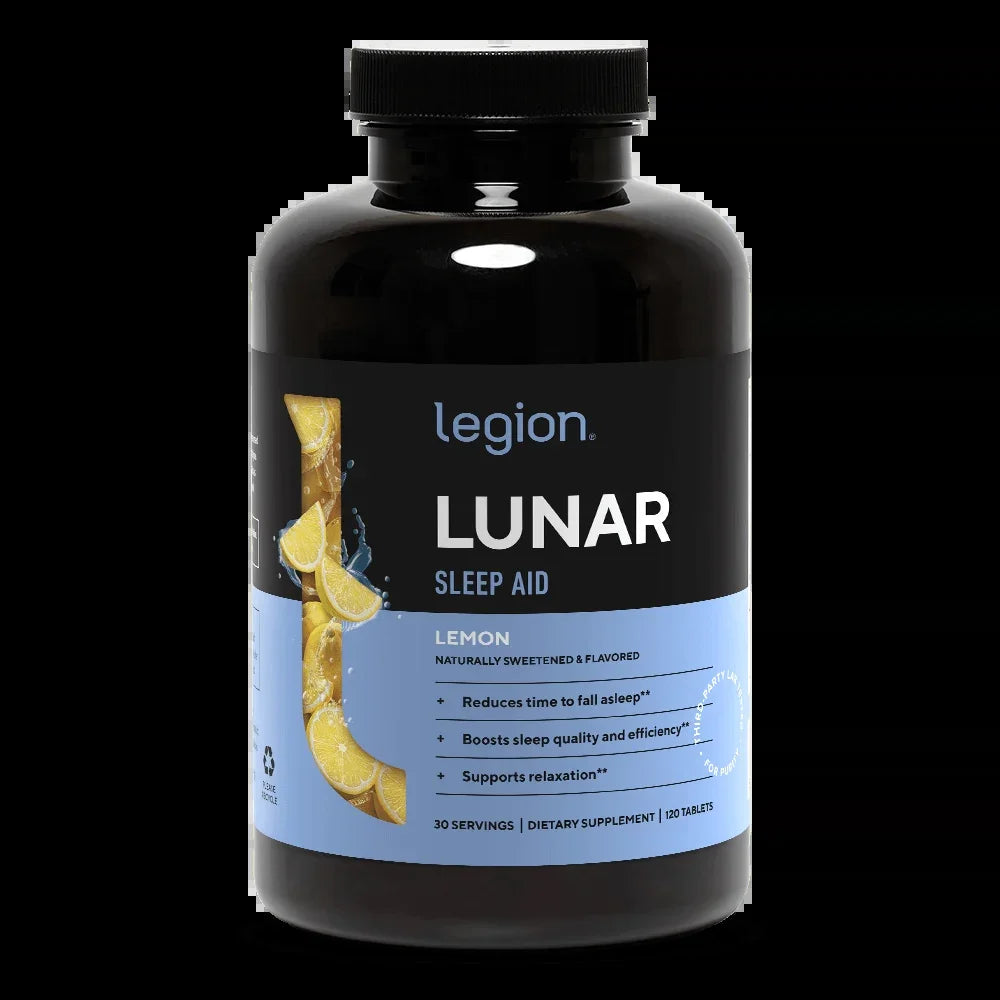 Athletics Lunar Mixed Berry Chewable Sleep Aid Supplement, Melatonin, Glycine, L-Theanine & GABA, 120 Tablets