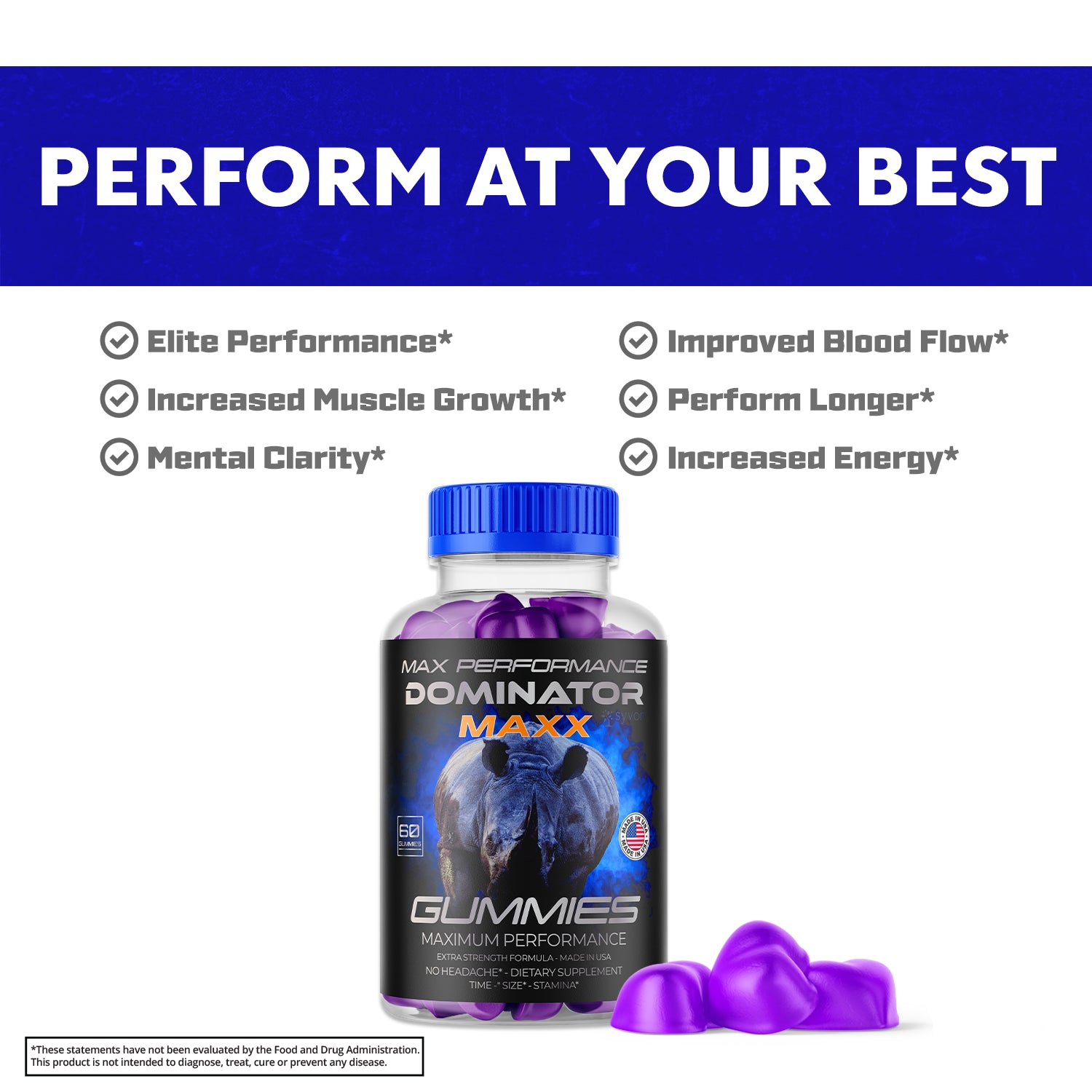 Dominator Maxx Gummies for Men, Advanced Performance Supplement 300 Gummies