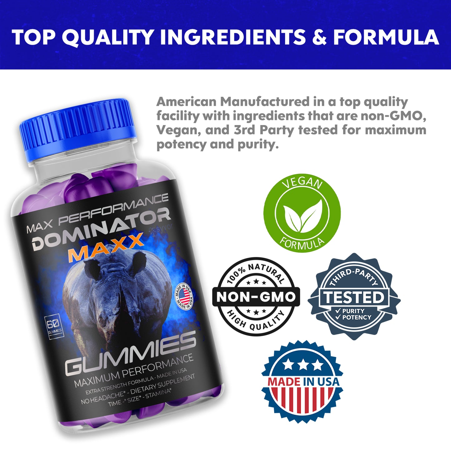 Dominator Maxx Gummies for Men, Advanced Performance Supplement 300 Gummies