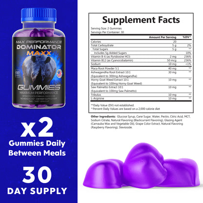Dominator Maxx Gummies for Men, Advanced Performance Supplement 300 Gummies